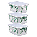 Teacher Created Resources Plastic Storage Bin, Small, Eucalyptus, Pack Of 3 1 thumbnail image