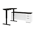 Bestar Pro-Concept Plus 72"W L-Shaped Standing Corner Desk With Pedestal, White/Deep Gray 1 thumbnail image
