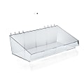 Azar Displays Divider Bins, Small Size, 4" x 13" x 7", Clear, Pack Of 4