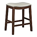 Office Star™ Counter-Height Saddle Stools, Cream/Dark Walnut, Set Of 2 Stools 1 thumbnail image
