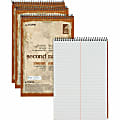 TOPS Second Nature Spiral Steno Notebook - 70 Sheets - Spiral - 0.34" Ruled - 15 lb Basis Weight - 6" x 9" - 1" x 6"9" - White Paper - Blue, Gray, Brown Cover - Acid-free - Recycled - 4 / Pack