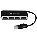 StarTech.com 4 Port USB Hub - 4 x USB 2.0 port - Bus Powered - USB Adapter - USB Splitter - Multi Port USB Hub - USB 2.0 Hub 1 thumbnail image
