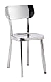 Zuo Modern Winter Dining Chairs, Polished Stainless Steel, Set Of 2 Chairs