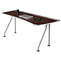 WorkPro® ModOffice™ Right Soft Edge Desk, 30"H x 72"W x 30"D, Gray/Walnut 1 thumbnail image