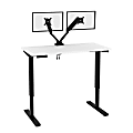 Bestar Universel Electric 48"W Standing Desk With Dual Monitor Arm, White