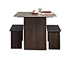 Sauder® Beginnings® Collection 29"H x 47"W x 35 7/8"D Rectangular Sierra Granite And Cinnamon Cherry Trestle Table With 2 Cinnamon Cherry Benches