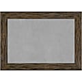 Amanti Art Magnetic Bulletin Board, Steel/Aluminum, 43" x 31", Fencepost Brown Wood Frame