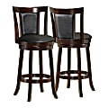 Monarch Specialties Wood Bar Stools, 43"H, Black/Cappuccino, Set Of 2 Stools 1 thumbnail image