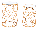 Zuo Modern Twist End Tables, Round, Gold, Set Of 2 Tables