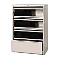 Lorell® Fortress 42"W x 18-5/8"D Lateral 4-Drawer File Cabinet With Roll-Out Shelves, Putty 1 thumbnail image