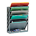 Mind Reader 5-Tier Vertical File Holder, 16”H x 4-1/4”W x 13”D, Gray 1 thumbnail image