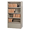 Lorell® Fortress 36"W x 18-5/8"D Lateral 5-Drawer File Cabinet With Roll-Out Shelves, Putty 1 thumbnail image
