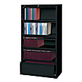 Lorell® Fortress 19"D Lateral 5-Drawer File Cabinet With Roll-Out Shelves, Black