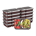 Bentgo Prep 2-Compartment Containers, 6-1/2"H x 6"W x 9"D, Burgundy, Pack Of 10 Containers 1 thumbnail image