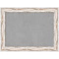 Amanti Art Magnetic Bulletin Board, Aluminum/Steel, 33" x 25", Alexandria White Wash Wood Frame