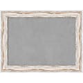 Amanti Art Magnetic Bulletin Board, Aluminum/Steel, 33" x 25", Alexandria White Wash Wood Frame 1 thumbnail image