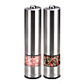 Brentwood Electric LED Salt And Pepper Adjustable Ceramic Grinders, 6 Oz, Silver, Set Of 2 Grinders 1 thumbnail image