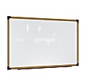 Ghent Prest Magnetic Dry-Erase Whiteboard, Porcelain, 38-1/4” x 62-1/4”, White, Natural Wood Frame 1 thumbnail image