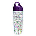 Tervis Mimi Floral Water Bottle With Lid, 24 Oz, Clear