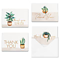 All Occasion Thank You "Succulent Charm" Greeting Card Assortment With Blank Envelopes, 4-7/8" x 3-1/2", Pack of 24 1 thumbnail image