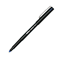Office Depot® Brand Rollerball Pens, Fine Point, 0.7 mm, Black Barrel, Blue Ink, Pack Of 12