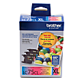 Brother® LC75 Cyan, Magenta, Yellow Ink Cartridges, Pack Of 3, LC753PKS 1 thumbnail image