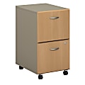 Bush Business Furniture Office Advantage 2 Drawer Mobile File Cabinet, Light Oak/Sage, Standard Delivery