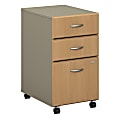 Bush Business Furniture Office Advantage 3 Drawer Mobile File Cabinet, Light Oak/Sage, Standard Delivery