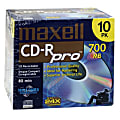 Maxell® CD-R Pro Series Media With Jewel Cases, 700MB/80 Minutes, Pack Of 10 1 thumbnail image
