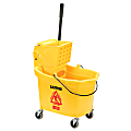 SKILCRAFT® Wet Mop/Bucked And Wringer Combo, 15 1/4" x 21" x 36 1/2", Yellow