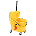 SKILCRAFT® Wet Mop/Bucked And Wringer Combo, 15 1/4" x 21" x 36 1/2", Yellow 1 thumbnail image