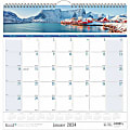 House of Doolittle Coastlines Monthly Wall Calendar - Julian Dates - Daily, Weekly, Monthly - 1 Year - January 2022 till December 2022 - 1 Month Single Page Layout - 1.38" x 1.50" Block - Wire Bound - Sea Blue 1 thumbnail image