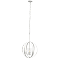 Lalia Home 3-Light Hanging Metal Globe And Clear Glass Ceiling Pendant, 18"W, White