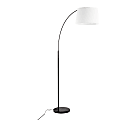 Lumisource March Floor Lamp, 74"H, White Shade/Black Marble/Black Base