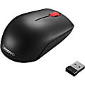 Lenovo Essential Compact Wireless Mouse - Optical - Radio Frequency - Black - USB - 1000 dpi - 3 Button(s) - Symmetrical 1 thumbnail image