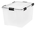 IRIS Weathertight Plastic Storage Container 6.5 Quarts 6 12 x 8 12 x 11 12  Clear - Office Depot