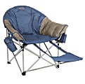 Kamp-Rite Kozy Klub Chair With Footrest, Tan/Blue