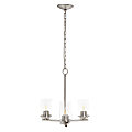 Lalia Home 3-Light Glass And Metal Hanging Pendant Chandelier, 15"W, Clear/Brushed Nickel 1 thumbnail image