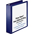 Sparco Easy-Open Nonstick View 3-Ring Binder, 2" D-Rings, Navy 1 thumbnail image