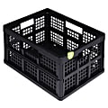 Really Useful Box® Collapsing Folding Crate, 32 Liters, 12 1/4"H x 15 5/16"W x 18 7/8"D, 100 Recycled, Black