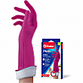 O-Cedar Playtex Living Gloves - Chemical, Bacteria Protection - Large Size - Latex, Neoprene, Nitrile - Pink - Anti-microbial, Reusable, Durable, Comfortable, Odor Resistant, Textured Palm, Textured Fingertip - For Household, Cleaning - 2 / Pair