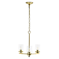 Lalia Home 3-Light Glass And Metal Hanging Pendant Chandelier, 15"W, Clear/Gold 1 thumbnail image
