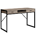 Monarch Specialties Computer Desk With Drawers, Dark Taupe/Black