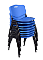 Regency M Breakroom Stacking Chairs, Chrome/Blue, Pack Of 8 Chairs