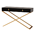 Baxton Studio Madan Modern And Contemporary Console Table, 29-1/2”H x 47-1/4”W x 15-3/4”D, Black/Gold