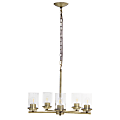 Lalia Home 5-Light Glass And Metal Hanging Pendant Chandelier, 20-1/2"W, Clear Shade/Antique Brass Base