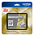 Brother TZE Premium Matte Laminated Tape, 0.47" x 26.2', White/Gray