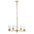 Lalia Home 5-Light Glass And Metal Hanging Pendant Chandelier, 20-1/2"W, Clear Shade/Gold Base