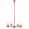 Lalia Home 5-Light Glass And Metal Hanging Pendant Chandelier, 20-1/2"W, Clear Shade/Rose Gold Base