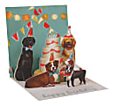 Up With Paper Everyday Pop-Up Greeting Card, 5-1/4" x 5-1/4", Dog And Cake